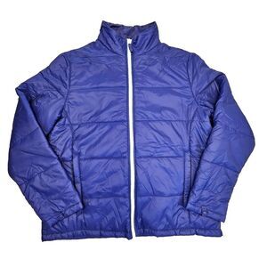 Lands' End Primaloft Full Zip Puffer Jacket‎ Lightweight Pockets Gorpcore Blue L